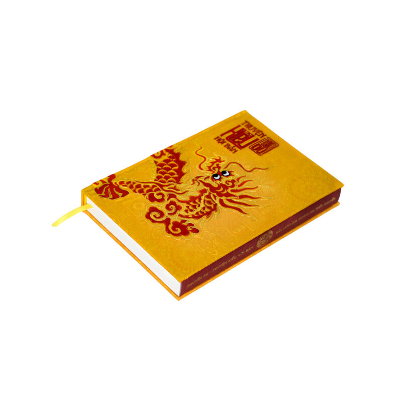 sách truyện kiều hội bản - ấn bản họa tiết rồng thêu trên vải gấm