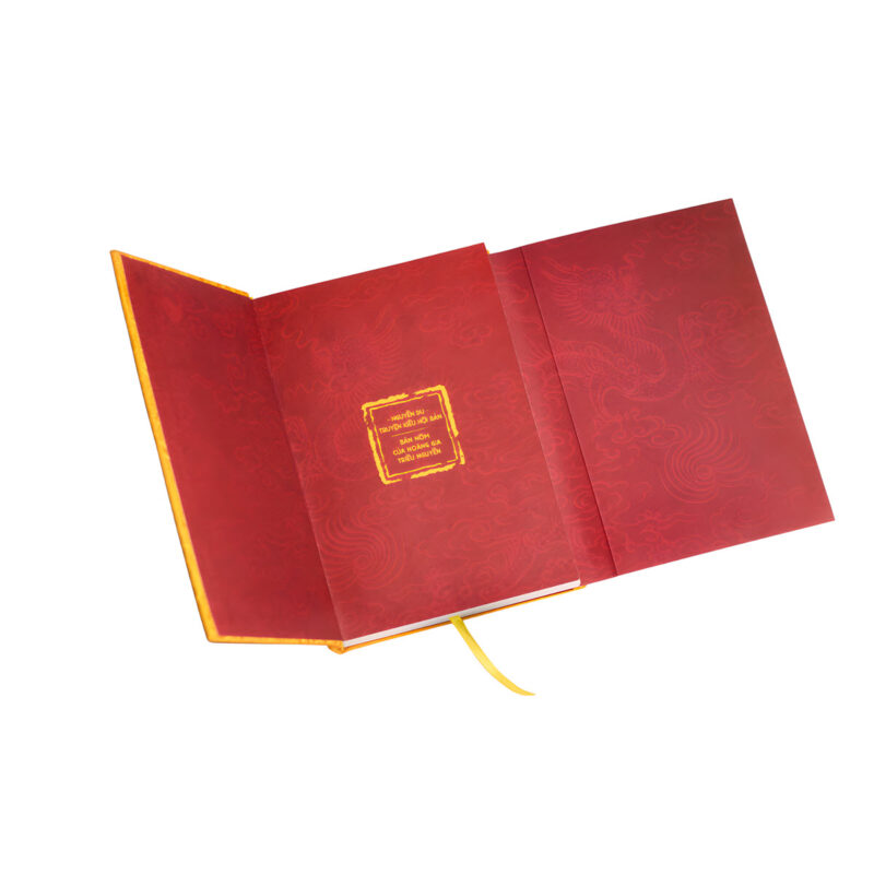 sách truyện kiều hội bản - ấn bản họa tiết rồng thêu trên vải gấm