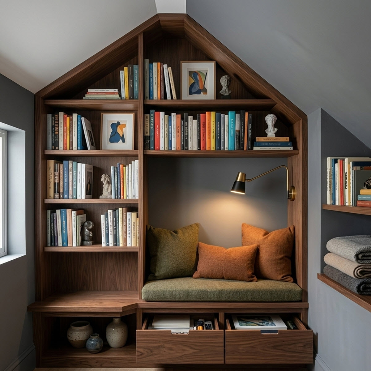 Tận Dụng Hốc Tường Và Góc Chết Để Bố Trí Phòng Đọc Sách